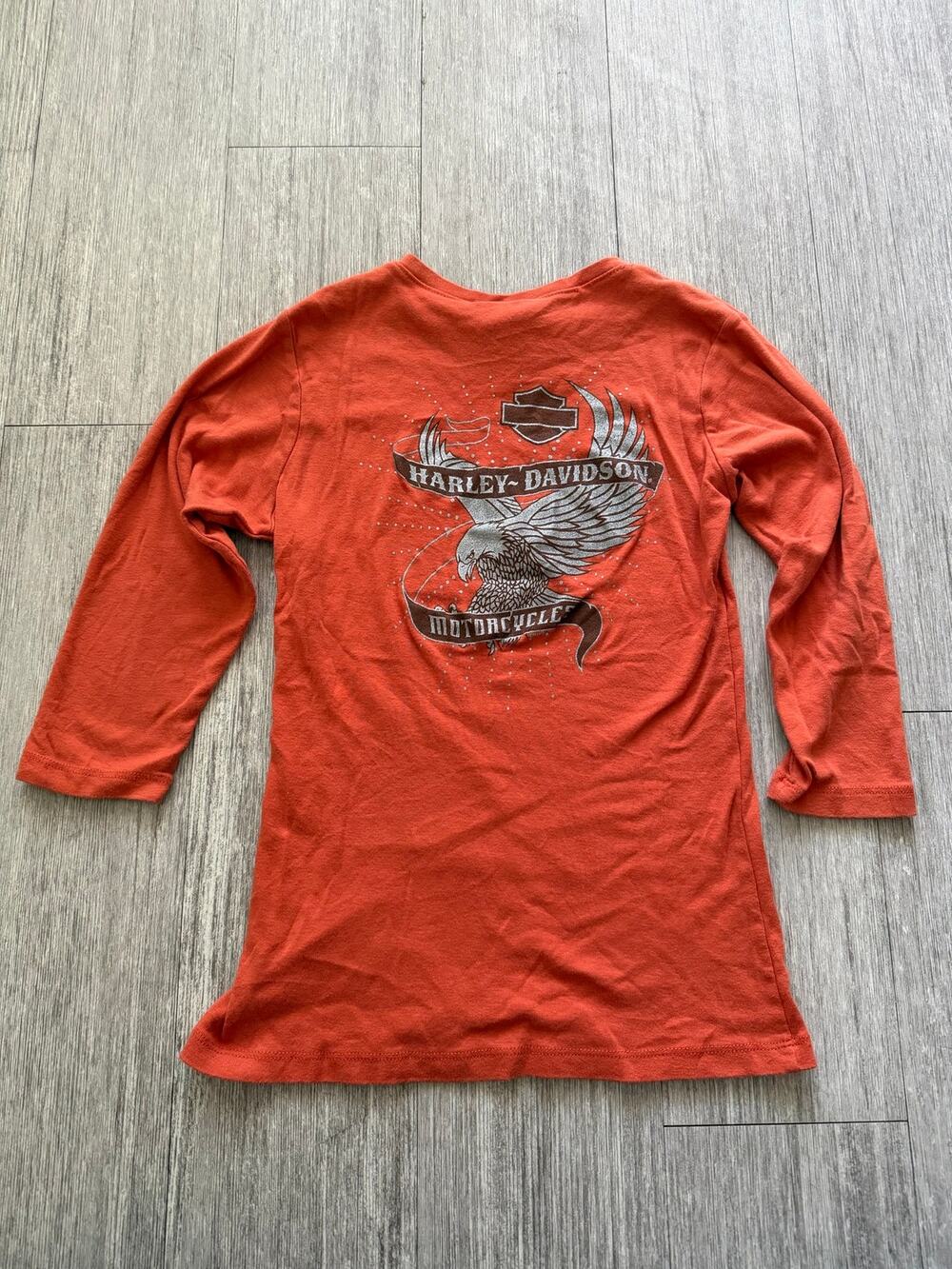 Harley Davidson Orange 1/4 Zip Shirt